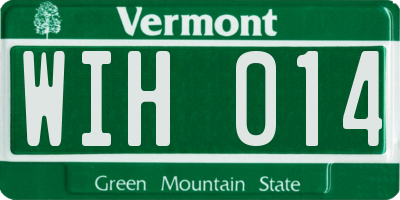VT license plate WIH014