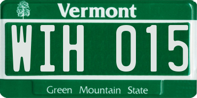 VT license plate WIH015