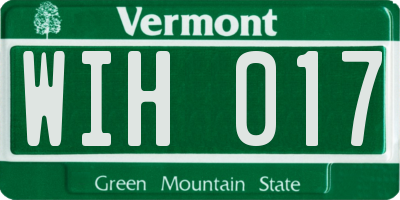 VT license plate WIH017