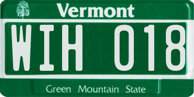 VT license plate WIH018