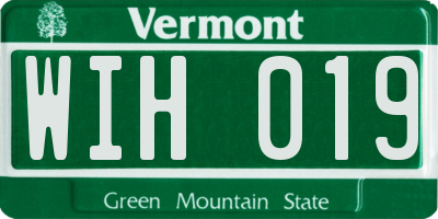 VT license plate WIH019