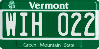 VT license plate WIH022