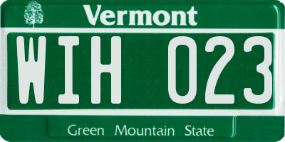 VT license plate WIH023