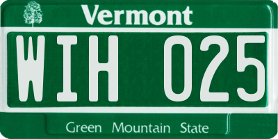 VT license plate WIH025
