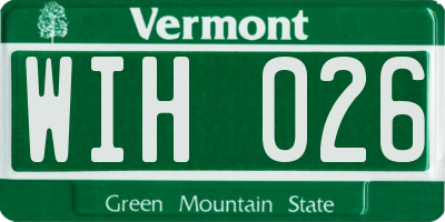 VT license plate WIH026