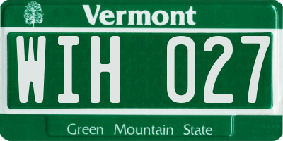 VT license plate WIH027