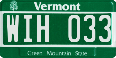 VT license plate WIH033