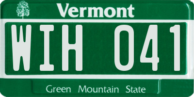 VT license plate WIH041