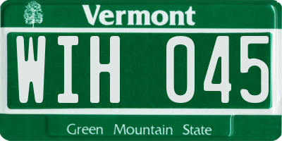 VT license plate WIH045