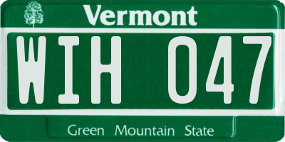 VT license plate WIH047