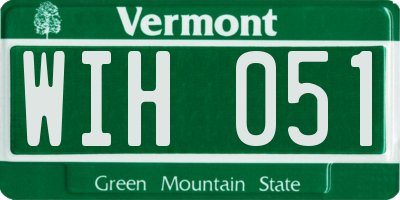 VT license plate WIH051