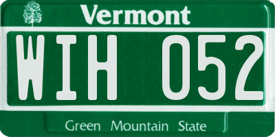 VT license plate WIH052