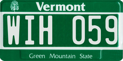 VT license plate WIH059