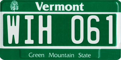 VT license plate WIH061