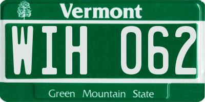 VT license plate WIH062