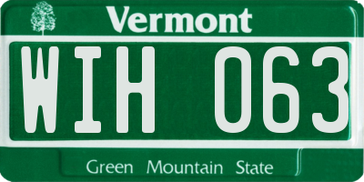 VT license plate WIH063