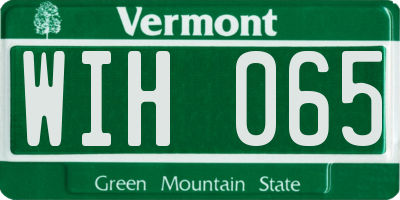 VT license plate WIH065