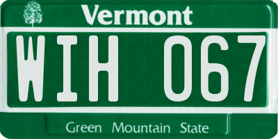 VT license plate WIH067