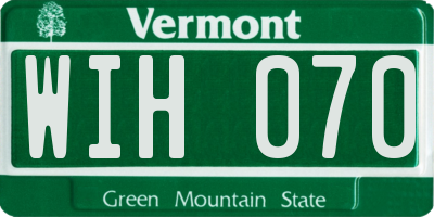 VT license plate WIH070