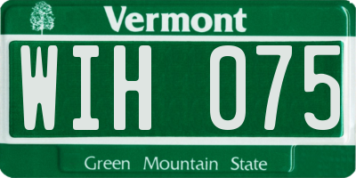VT license plate WIH075