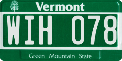 VT license plate WIH078
