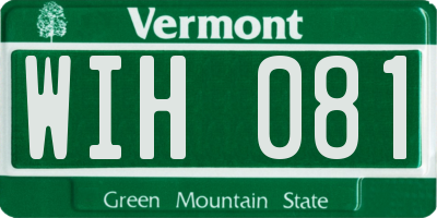VT license plate WIH081