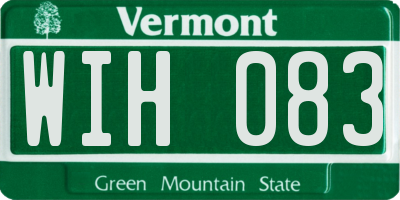 VT license plate WIH083