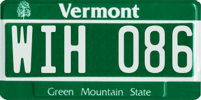 VT license plate WIH086