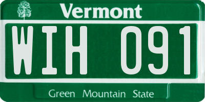 VT license plate WIH091