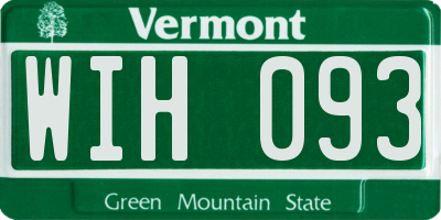 VT license plate WIH093