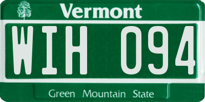 VT license plate WIH094