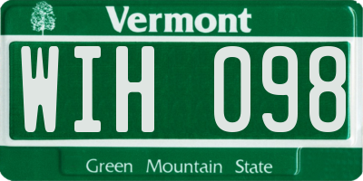 VT license plate WIH098