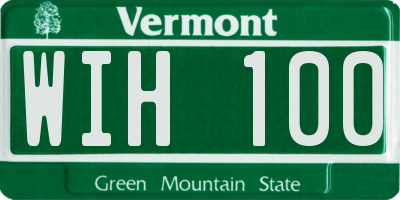 VT license plate WIH100