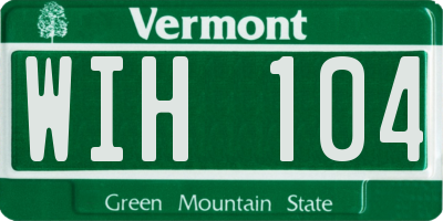 VT license plate WIH104