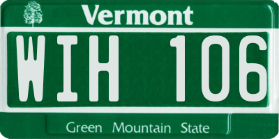 VT license plate WIH106