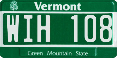 VT license plate WIH108