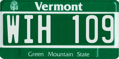 VT license plate WIH109