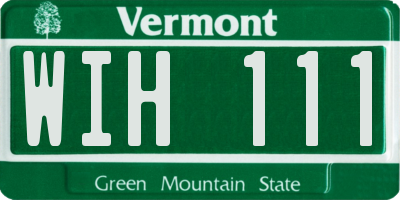 VT license plate WIH111