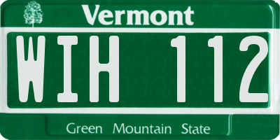 VT license plate WIH112