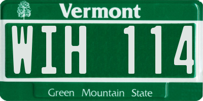 VT license plate WIH114