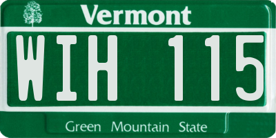 VT license plate WIH115