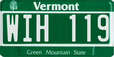 VT license plate WIH119