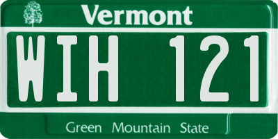 VT license plate WIH121