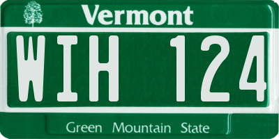 VT license plate WIH124