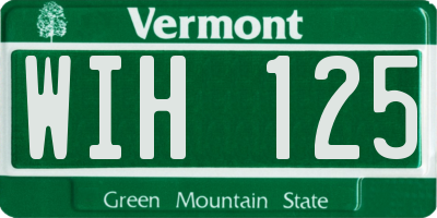 VT license plate WIH125