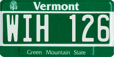 VT license plate WIH126