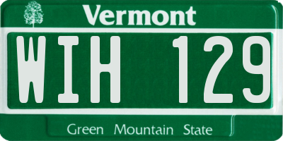 VT license plate WIH129