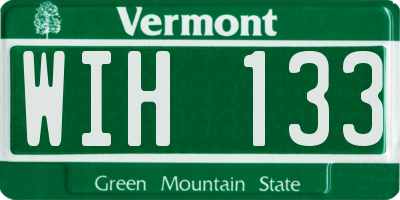 VT license plate WIH133