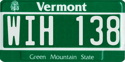 VT license plate WIH138