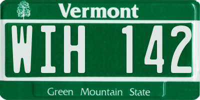 VT license plate WIH142